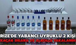 Rize'de Yabancı Uyruklu 2 Kişi Kaçak Sigara ve Alkolle Yakalandı