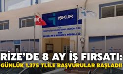 Rize’de 8 Ay İş Fırsatı: Günlük 1.375 TL ile Başvurular Başladı!