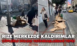 Rize Merkezde Kaldırımlar Çöplerle Doldu: Vatandaşlardan Tepki
