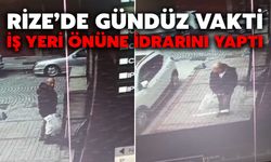 Rize’de Gündüz Vakti İş Yeri Önüne İdrarını Yaptı