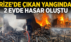 Rize’de Çıkan Yangında 2 Evde Hasar Oluştu