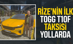 Rize'nin İlk Togg T10f Taksisi Yollarda