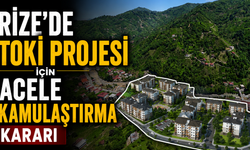 Rize'de TOKİ Projesi İçin Acele Kamulaştırma Kararı