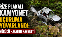 Rize Plakalı Kamyonet Uçuruma Yuvarlandı: Sürücü Hayatını Kaybetti
