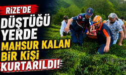 Rize'de Düştüğü Yerde Mahsur Kalan Bir Kişi Kurtarıldı