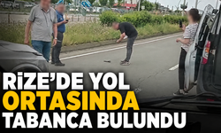 Rize'de Yol Ortasında Tabanca Bulundu
