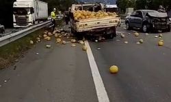 Giresun'da Sebze Yüklü Kamyonla Otomobil Çarpıştı : 3 Yaralı