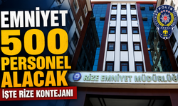 Emniyet 500 Personel Alımı Yapacak: İşte Rize'ye Verilen Kontejan