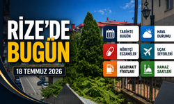 Rize'de Bugün: 18 Temmuz 2026