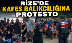 Rize'de Köylülerin Kafes Balıkçılığı Protestosu