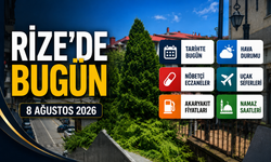 Rize'de Bugün: 8 Ağustos 2026