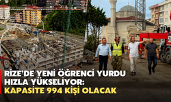 Rize’de Yeni Öğrenci Yurdu Hızla Yükseliyor: Kapasite 994 Kişi Olacak
