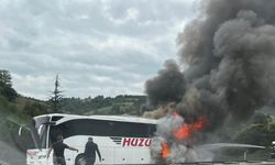 Samsun'da Yolcu Otobüsünde Yangın