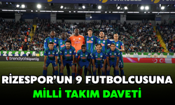 Çaykur Rizespor'un 9 Futbolcusuna Milli Davet