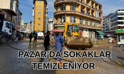 Pazar'da dayanışma içinde temizlik