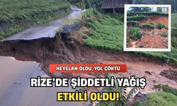 İyidere’de Şiddetli Yağış Etkili Oldu: Heyelan Meydana Geldi, Yol Çöktü