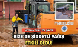 İyidere’de Şiddetli Yağış Etkili Oldu: Heyelan Meydana Geldi, Yol Çöktü