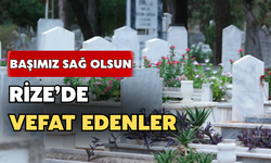 1 Eylül 2026 Rize'de Vefat Edenler
