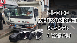 Rize'de İki Motosiklet Kamyonete Çaptı: 1 Yaralı