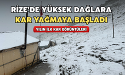 Rize'de Yüksek Dağlara Kar Yağdı
