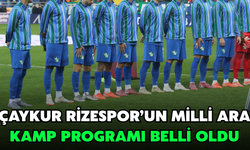 Çaykur Rizespor’un Milli Ara Kamp Programı Belli Oldu