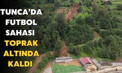 Tunca'da toprak kayması futbol tesislerini vurdu