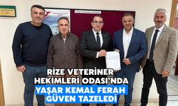 Rize Veteriner Hekimleri Odası’nda Yaşar Kemal Ferah Güven Tazeledi