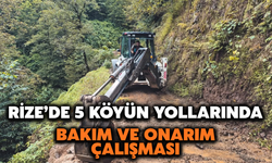 Rize'de 5 İlçede Köy Yollarında Bakım ve Onarım Çalışması Yapıldı