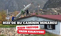 Rize’de Bu Caminin Minaresi Kışın Yatıyor, Yazın Ayağa Kalkıyor!
