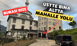 Rize'de Mahalle Yolu 4 Katlı Kurs Binasının Altından Geçiyor