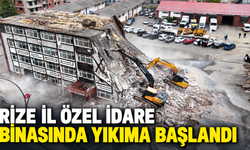 Rize İl Özel İdaresi’nin Engindere yerleşkesinde yıkım başladı