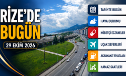 Rize'de Bugün: 29 Ekim 2026 Perşembe