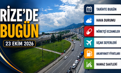 Rize'de Bugün: 23 Ekim Cuma Hava Durumu, Uçak Seferleri, Nöbetçi Eczaneler ve Akaryakıt Fiyatları