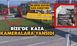 Rize'de Güvenlik Kamerasına Yansıyan Saniyelik Kazada Tutanağ İtiraz