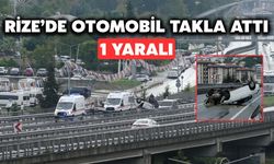 Rize'de Otomobil Takla Attı: 1 Yaralı