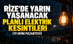 Rize'de Yarın Yaşanacak Planlı Elektrik Kesintileri (19 Ekim Pazartesi)