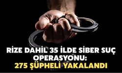Rize dahil 35 İlde Siber Suç Operasyonu: 275 Şüpheli Yakalandı