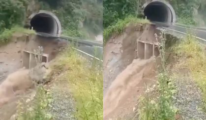 Karadeniz'de Şiddetli Yağış: Yol Çöktü