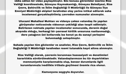 Rize'de rengi kırmızıya dönen derede inceleme