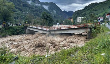 Rize'de şiddetli yağış etkili oldu