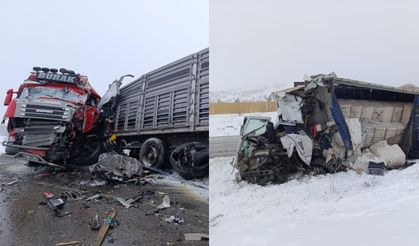 Tırların Kafa Kafaya Çarpıştığı Feci Kaza: 1 Ölü, 2 Ağır Yaralı