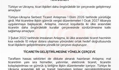 Türkiye-Ukrayna Serbest Ticaret Anlaşması Yürürlüğe Girdi