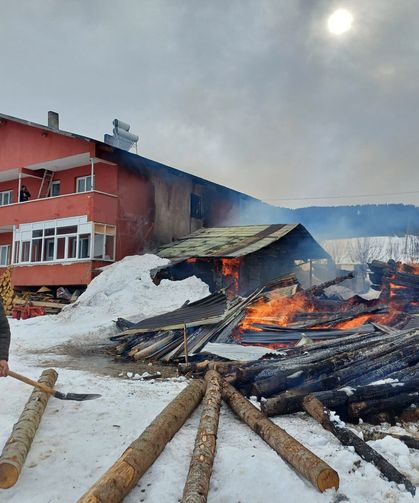 Artvin'de yangın: 1 ev, 2 ahır ve 1 ambar küle döndü