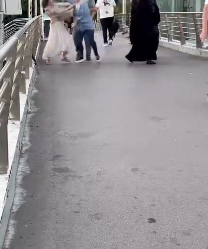 Üst Geçitte Hemcinsini Darp Etti: O Anlar Kamerada