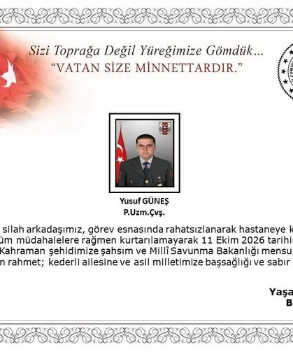 Görev Esnasında Rahatsızlanan Asker Şehit Oldu
