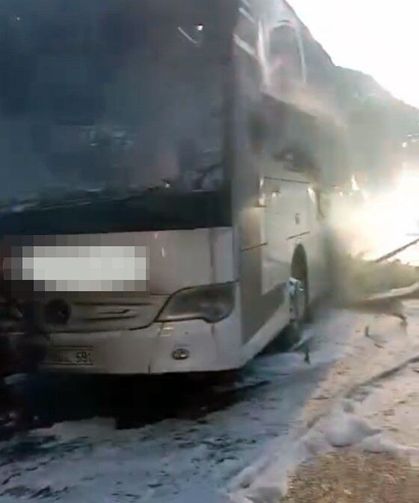 Yolcu Otobüsünde Yangın