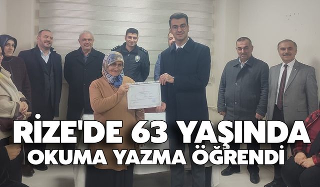 Rize'de 63 Yaşında Okuma Yazma Öğrendi