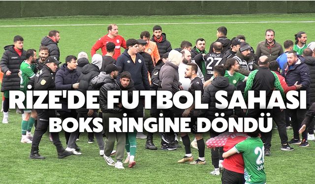 Rize'de Futbol Sahası Boks Ringine Döndü