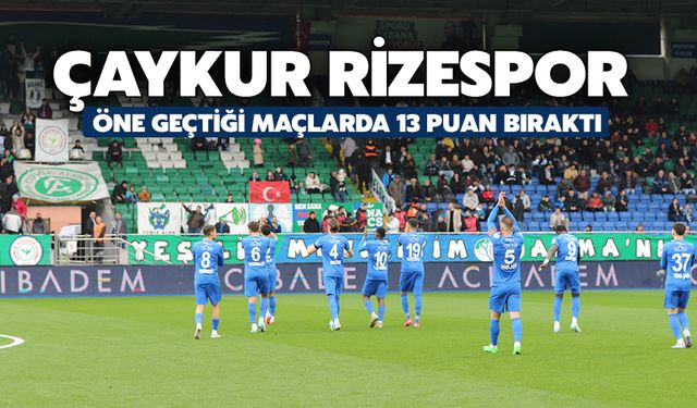 Çaykur Rizespor Öne Geçtiği Maçlarda 13 Puan Bıraktı