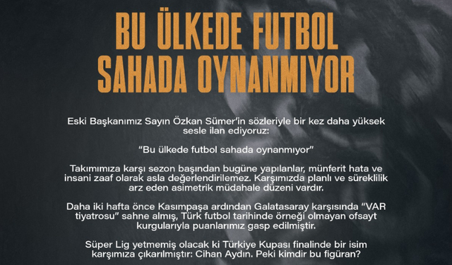 Trabzonspor’dan Türkiye Kupası Final Maçının Hakem Atamasına Tepki